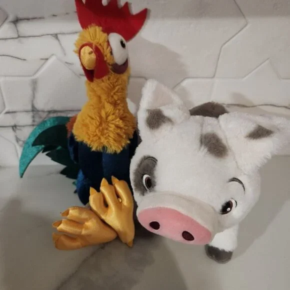 Disney Moana Pua the Pig Heihei the Rooster Plush Set - Picture 2 of 6